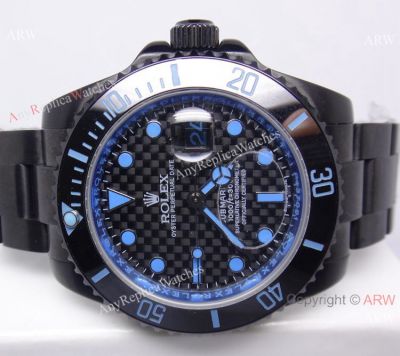 New Style Replica Rolex Submariner Watch Black Case & Blue Markers